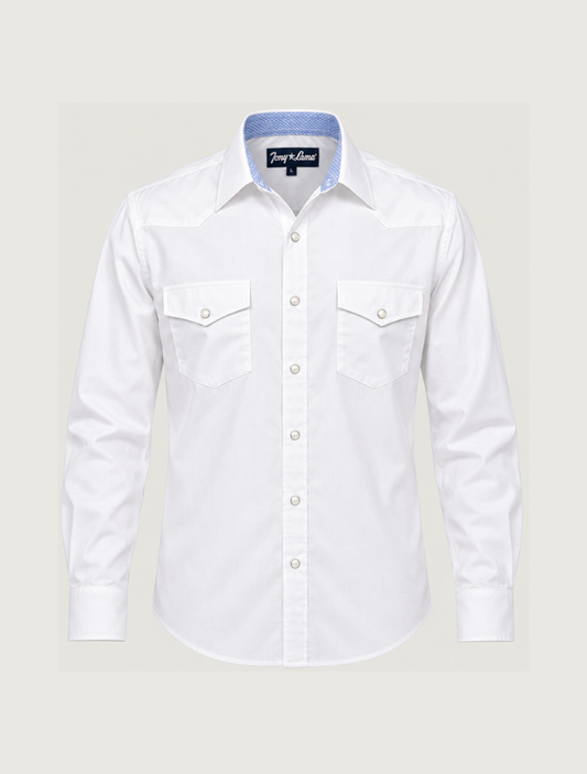 Tony Lama White Pearl Snap Western Shirt