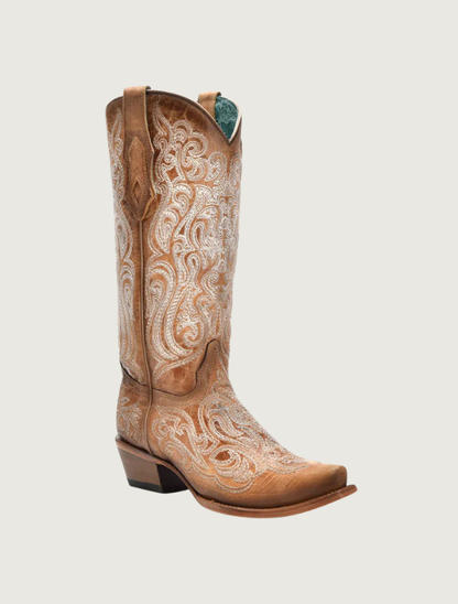 Corral Straw-Blue Luminescent Cowgirl Boots