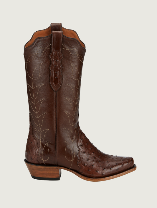 Tony Lama Women's Kango Tobac Ostrich Snip Toe Boots