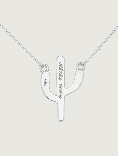 Elvira Yazzie Sterling Silver Skinny Cactus Pendant