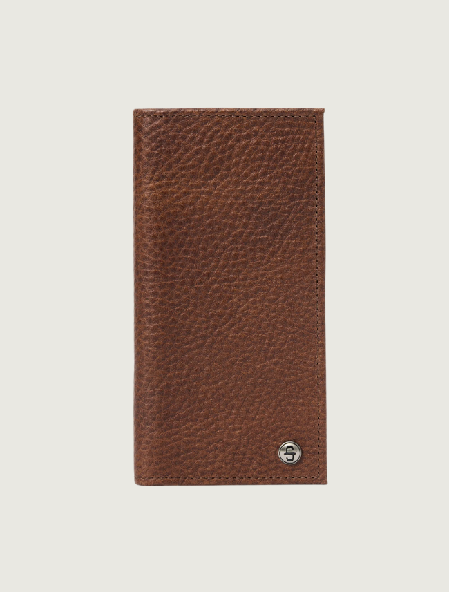 Bison Leather Stetson Rivet Checkbook Wallet