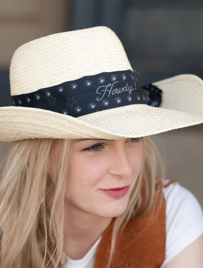 Fringe Scarves "Howdy" Silk Twilly