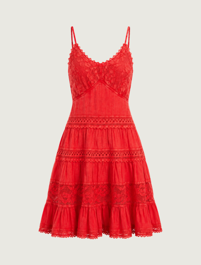 Scully Women's Crochet Tiered Spaghetti Strap Dress
