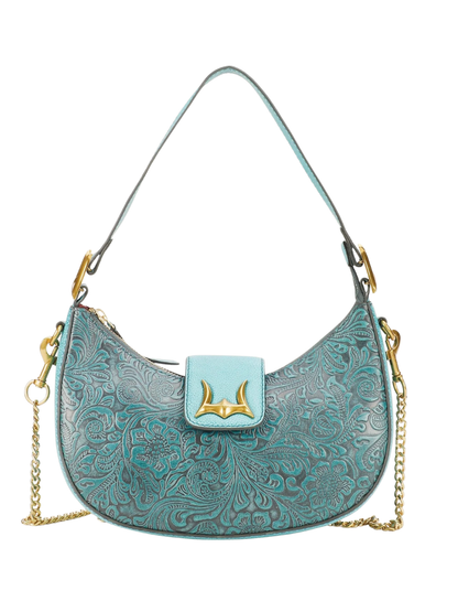 Loyal West Hobo Medium Purse in Turquoise Floral