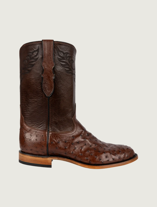 Tony Lama Ian Brown Ostrich Roper Boots