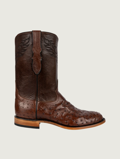 Tony Lama Ian Brown Ostrich Roper Boots