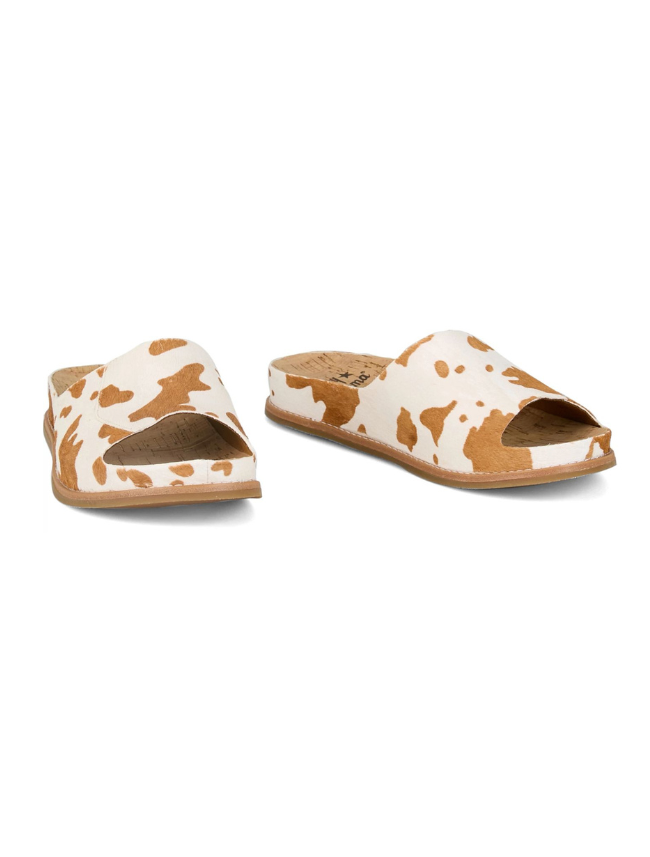 Tony Lama Women's Mareas Hair-On Sandals in White/Brown