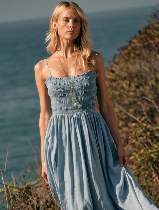 Promesa Tencel Smocked Pocket Midi Dress
