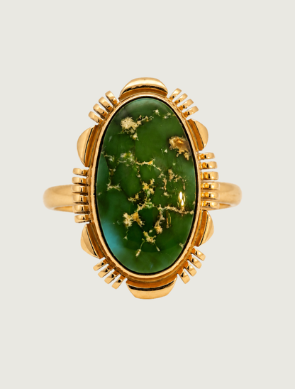 14K YG Carico Lake Turquoise Ring