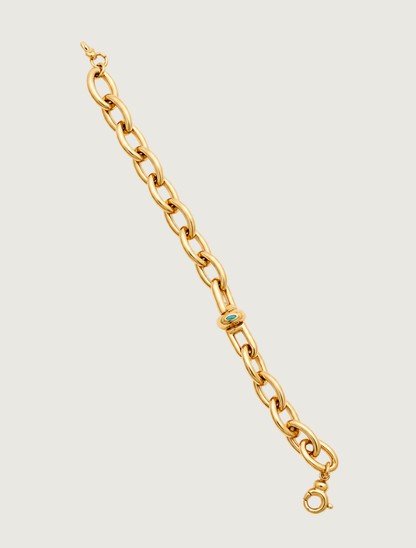 18K Yellow Gold Blue Enamel Bracelet
