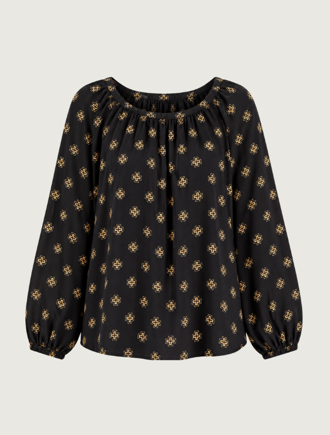 Stetson Four Winds Print Peasant Blouse
