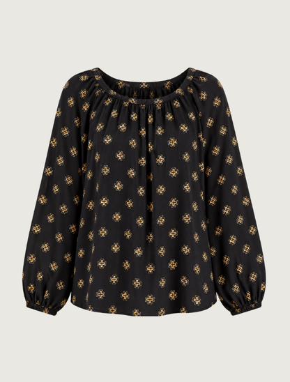 Stetson Four Winds Print Peasant Blouse