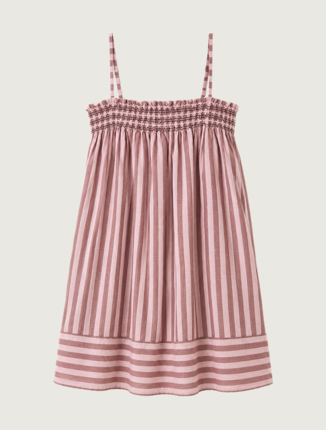 Raisonnel Smocked Mauve Stripe Cami Dress