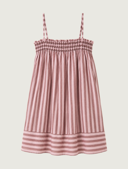 Raisonnel Smocked Mauve Stripe Cami Dress