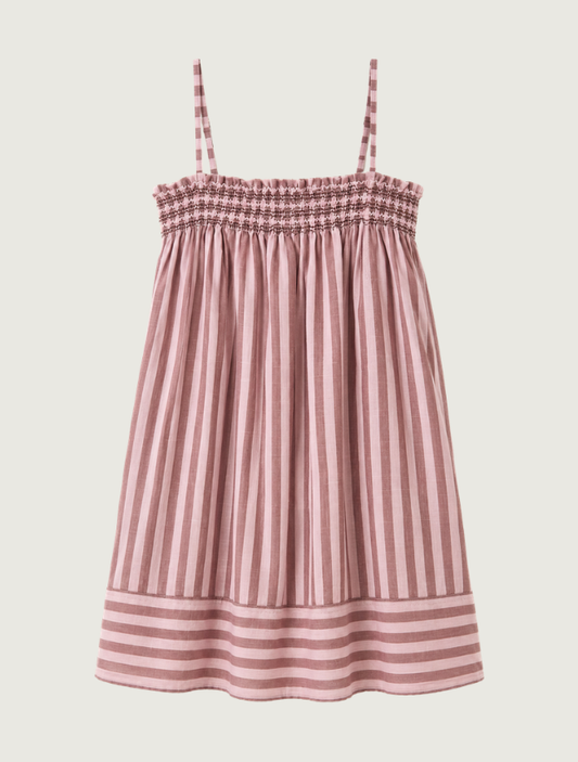 Raisonnel Smocked Mauve Stripe Cami Dress