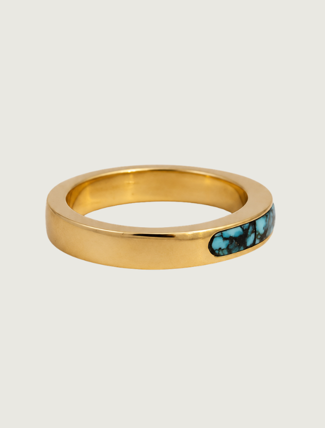 14K Yellow Gold Turquoise Ring