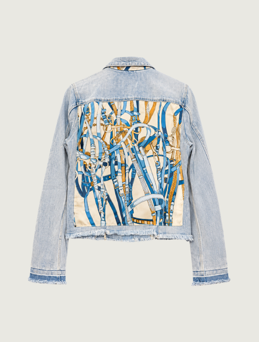 Stacy Bradley Design Blue Buckle & Straps Light Denim Jacket