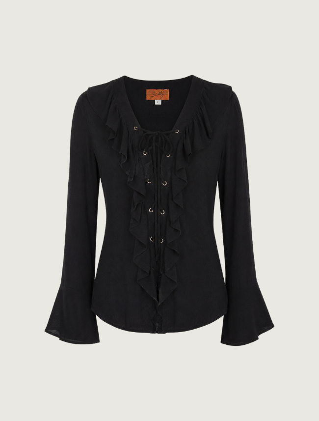 Scully Women's Ruffled Front Blouse