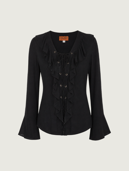 Scully Women's Ruffled Front Blouse