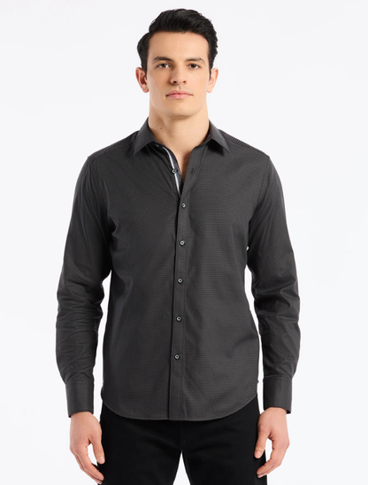 Robert Graham Men's Kenmare Long Sleeve Button Down Shirt in Charcoal