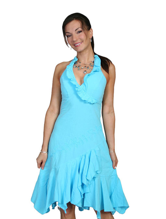 Scully Women's Cotton Ruffled Halter Dress
