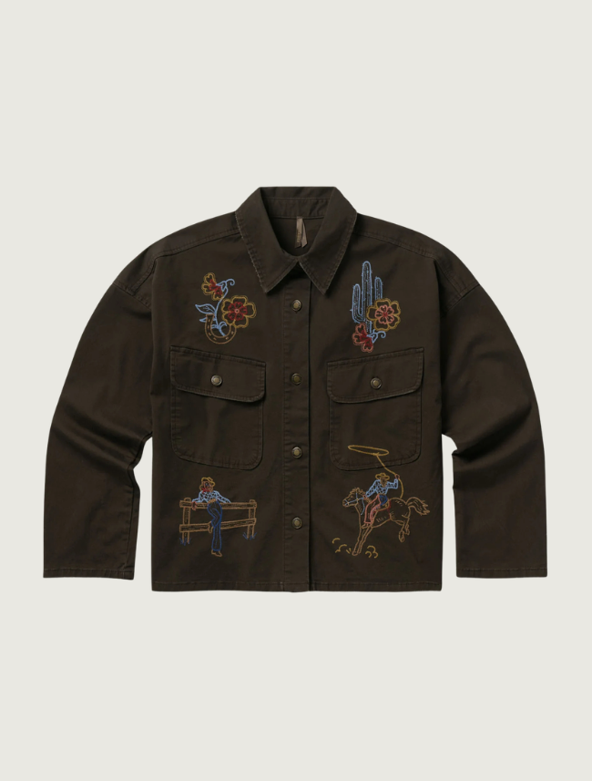 Stetson Brown Embroidered Canvas Utility Jacket