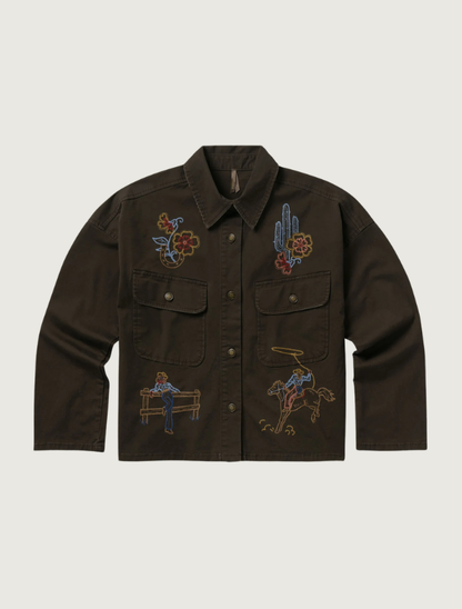 Stetson Brown Embroidered Canvas Utility Jacket