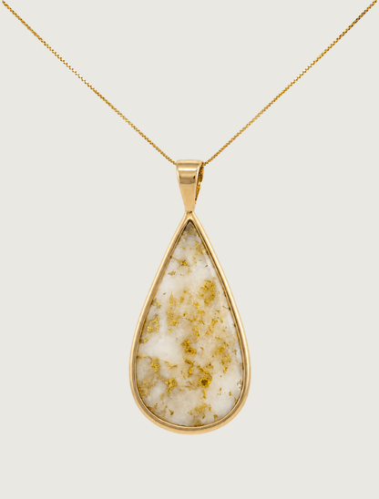 14K Yellow Gold Gold Quartz Pendant