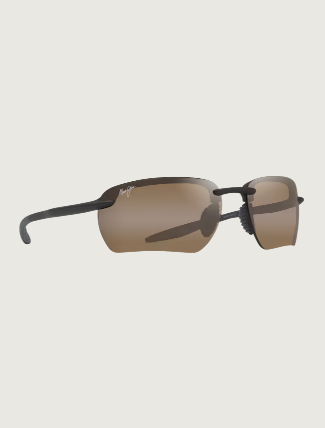 Maui Jim Ho'okipa Ultra G sport sunglasses in Metal Matte Brown / HCL Bronze — quarter view