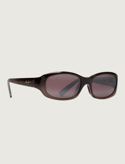 Maui Jim Punchbowl rectangular sunglasses in Chocolate Fade / Maui Rose — quarter view