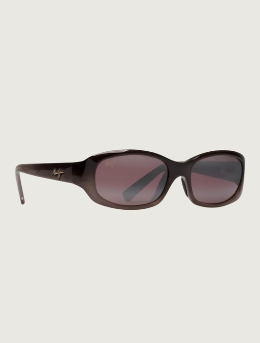 Maui Jim Punchbowl rectangular sunglasses in Chocolate Fade / Maui Rose — quarter view