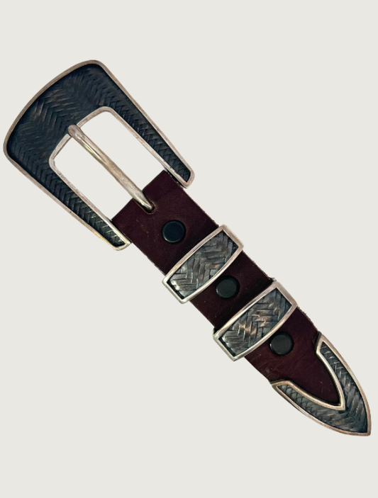 Chacon Sterling Silver Ranger Belt Buckle Set