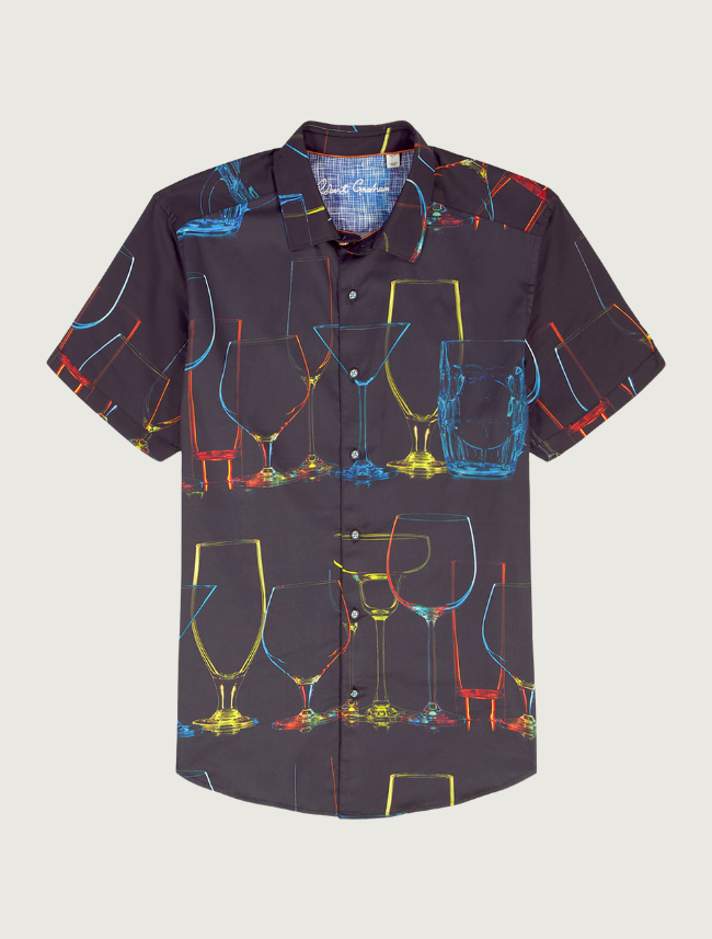 Robert Graham Men's Neon Nights Short Sleeve Button Down Shirt