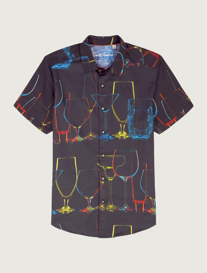 Robert Graham Men's Neon Nights Short Sleeve Button Down Shirt