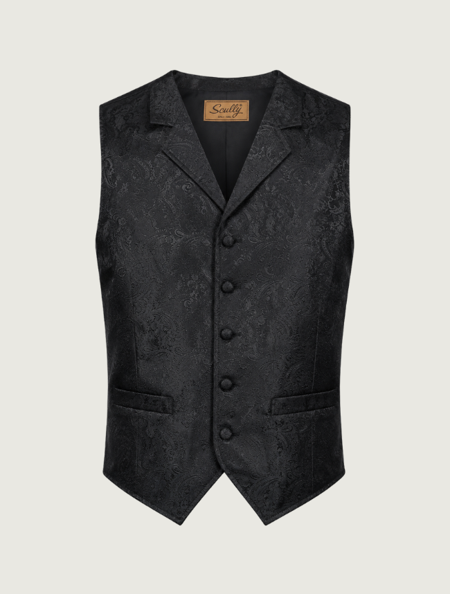 Scully Men's Black Paisley Vest