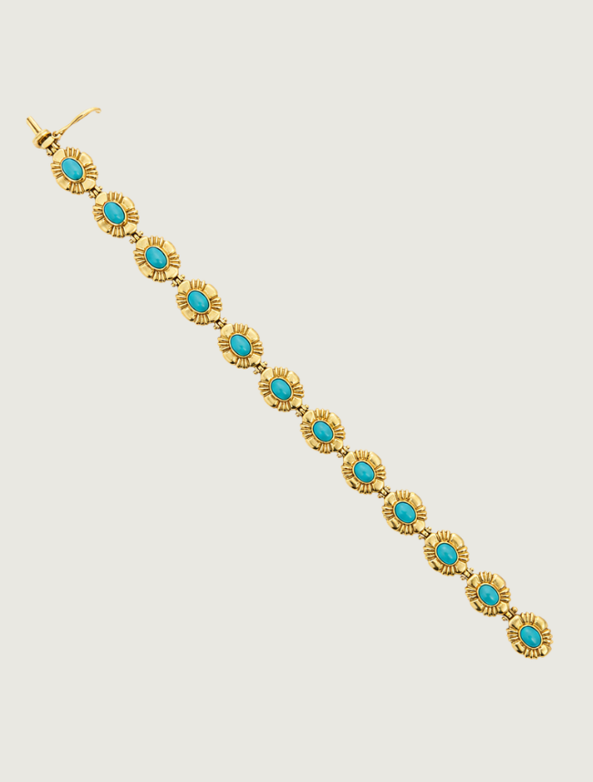 18K Yellow Gold Turquoise Bracelet