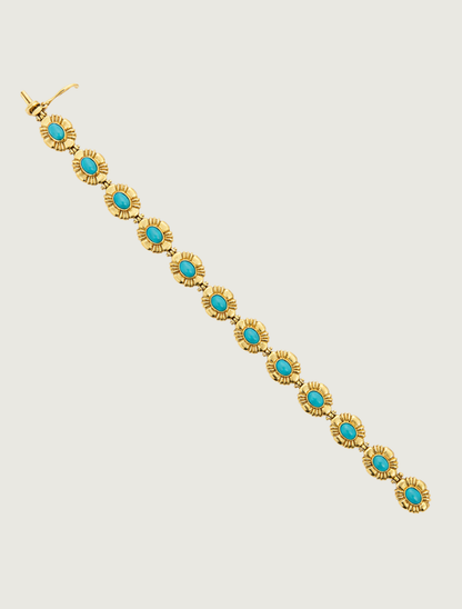 18K Yellow Gold Turquoise Bracelet