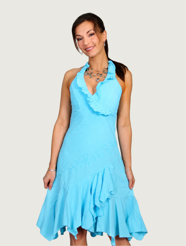 Scully Women's Cotton Ruffled Halter Dress