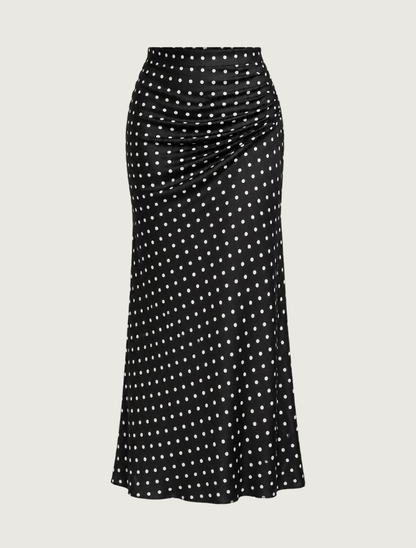 Lucky & Blessed Black Polka Dot Maxi Skirt