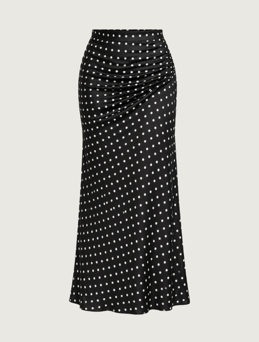 Lucky & Blessed Black Polka Dot Maxi Skirt