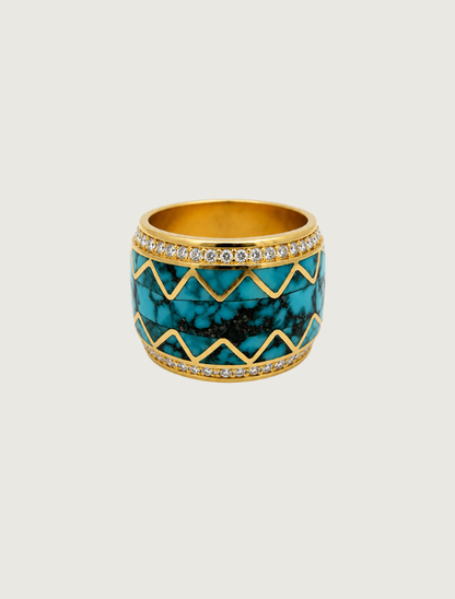 14K YG Kingman TQ & DIA Ring D: 0.80ct