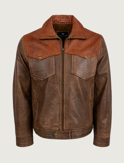 Mavericks Brown Leather Jacket