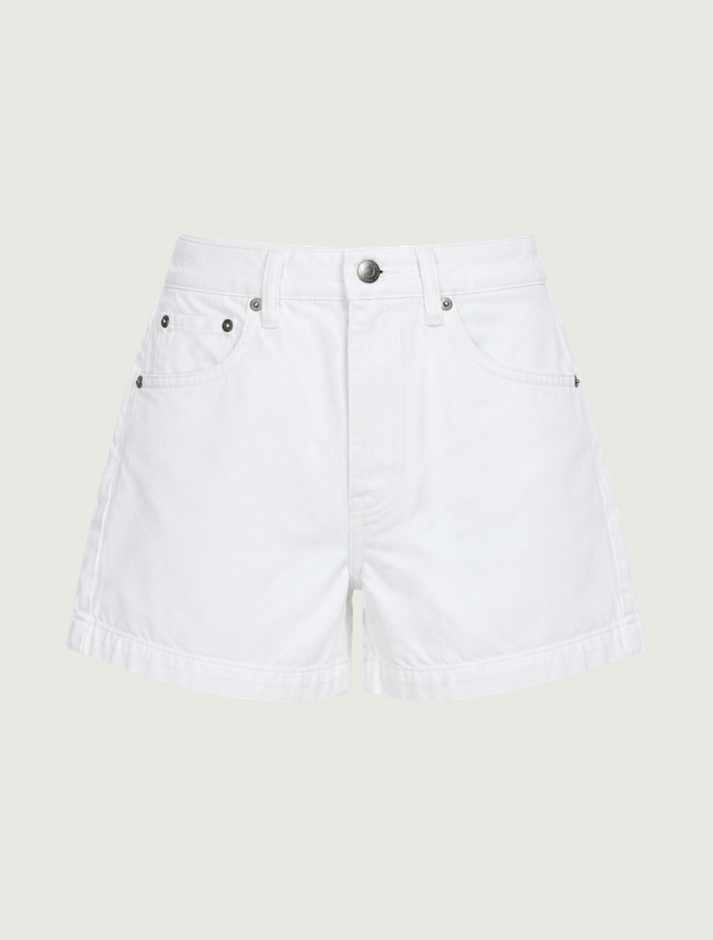 Pistola Saige High Rise A-Line Shorts in White