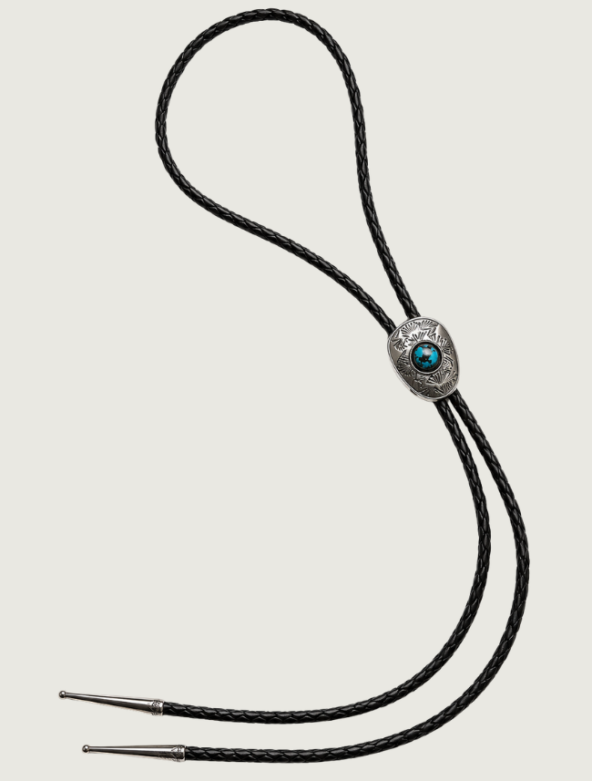 Shirley Skeets Sterling Silver & Turquoise Bolo Tie