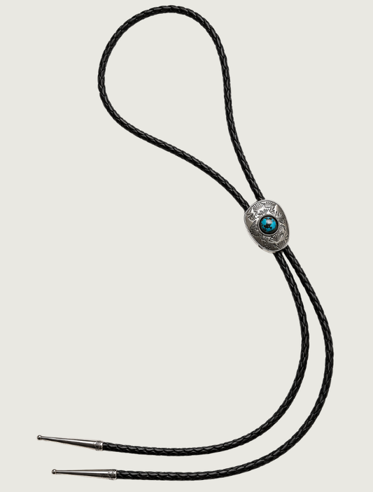 Shirley Skeets Sterling Silver & Turquoise Bolo Tie