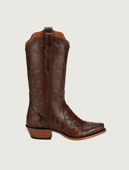 Tony Lama Kango Tobac Ostrich Snip Toe Cowgirl Boots