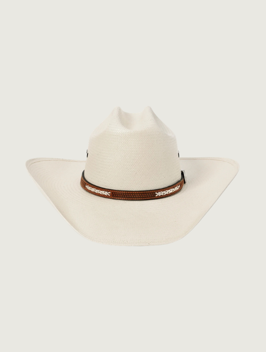 Stetson Wakefield 10X shantung straw cowboy hat in beige — front view