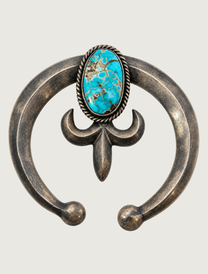 Paul Livingston Sterling Silver Turquoise Cabochon Pendant