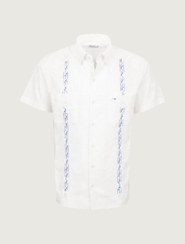 Texas Standard Tejas Guayabera in Ivory Cielo