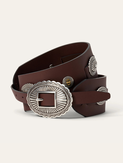 Stetson Women's Southwestern Concho Wide Belt in Brown